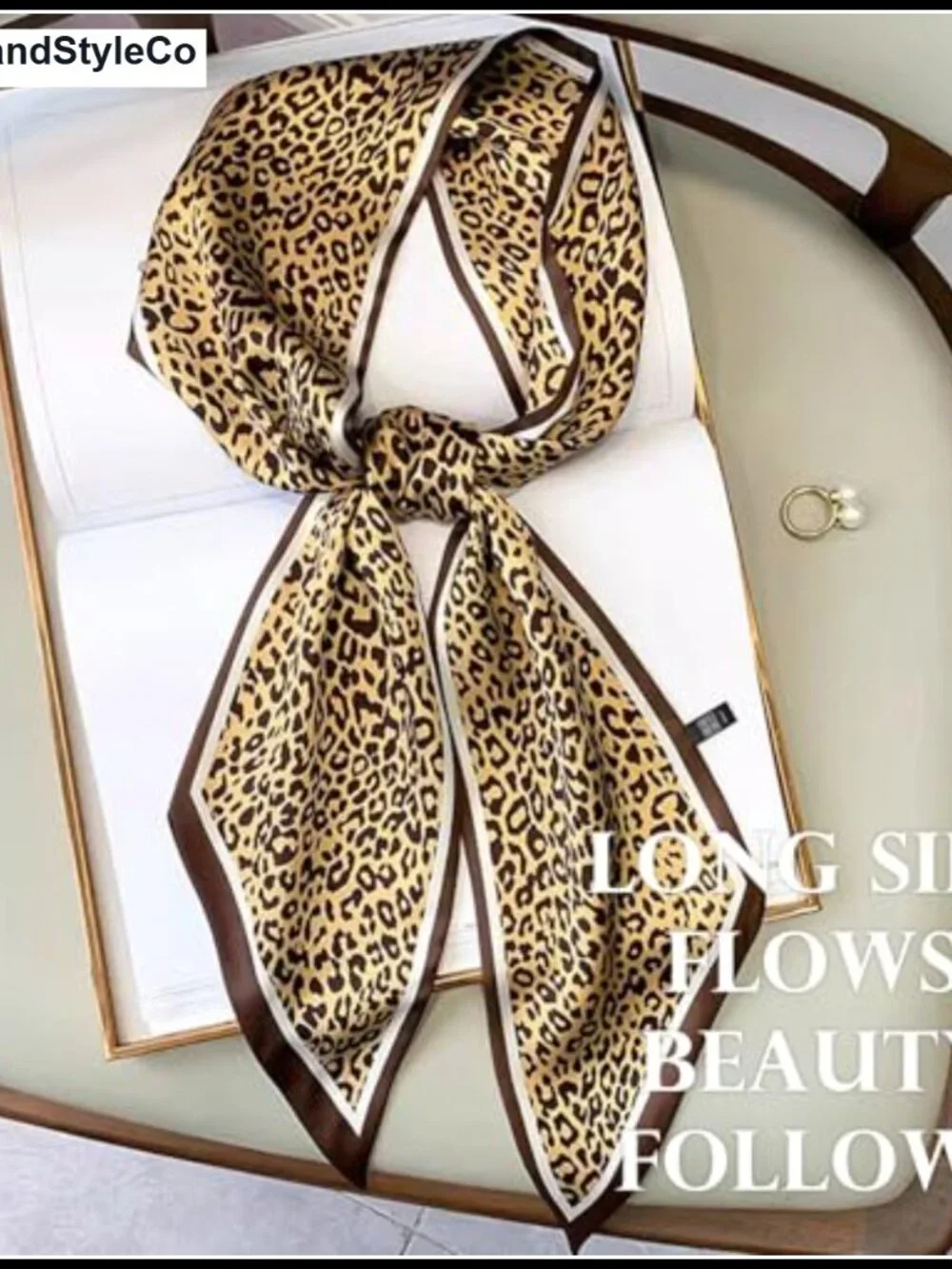 Multifunctional Silk-Like Scarf Headband Handbag Accessory